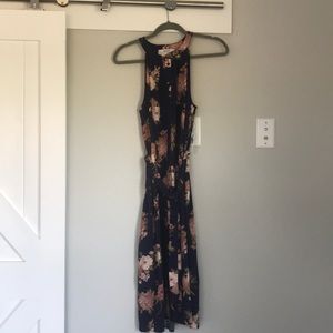 Navy blue floral dress